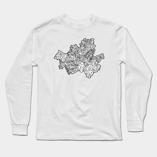 Map of Seoul Long Sleeve T-Shirt by calenbundalas